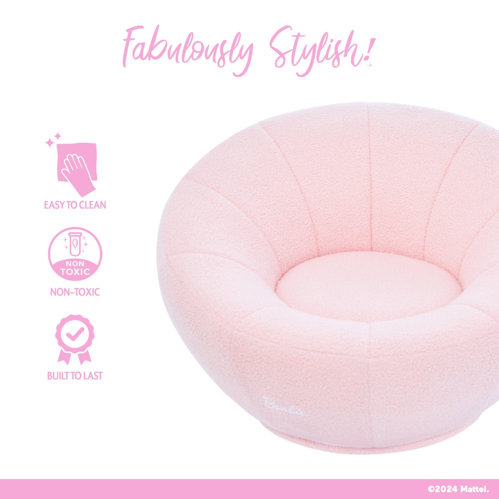 Barbie I'm Unstoppable Kid's Couch by Evolur In Pink. Picture 3