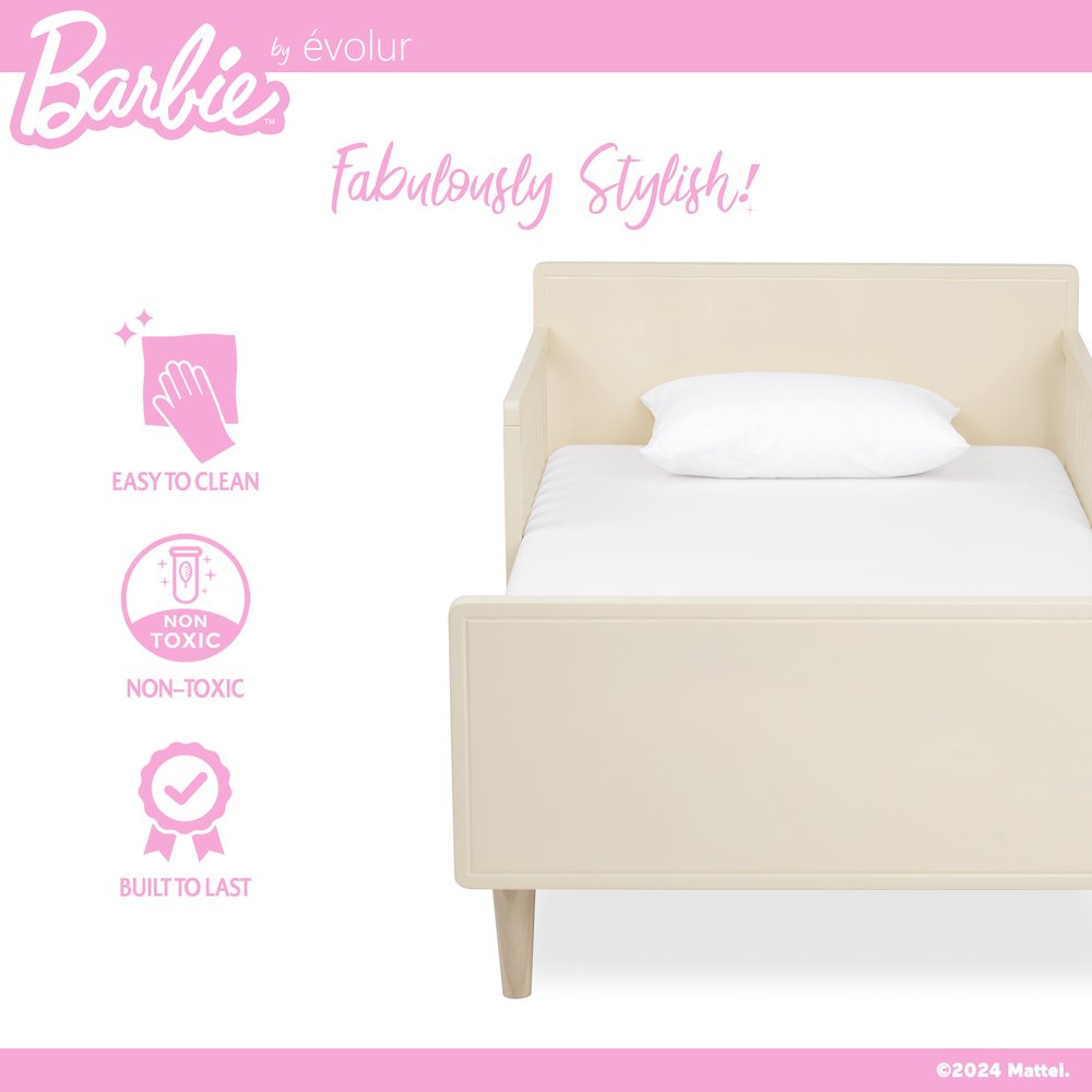 Barbie Los Altos Toddler Bed in Vanilla Cream Ivory. Picture 3
