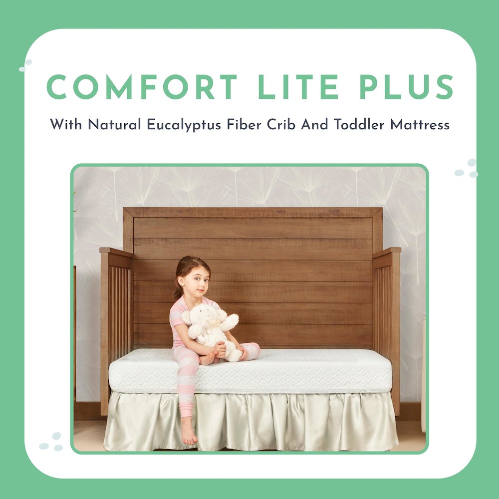 Evolur Sleep, Comfort Lite Plus With Natural Eucalyptus Fiber Crib And Toddler Mattress I Waterproof I Green Guard Gold Certified I Removable Cover. Picture 3