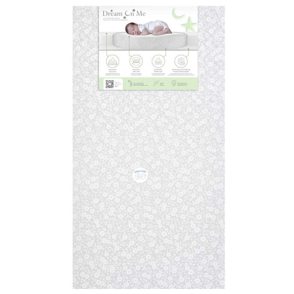 Dream On Me, Orthopedic Extra Firm Foam  Standard Crib Mattress, Grey. Picture 1