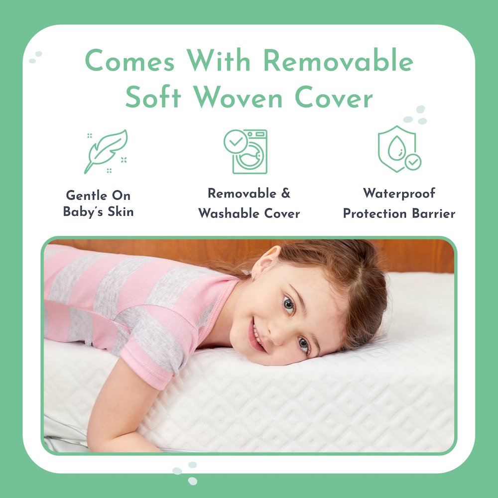 Evolur Sleep, Comfort Lite Plus With Natural Eucalyptus Fiber Crib And Toddler Mattress I Waterproof I Green Guard Gold Certified I Removable Cover. Picture 6