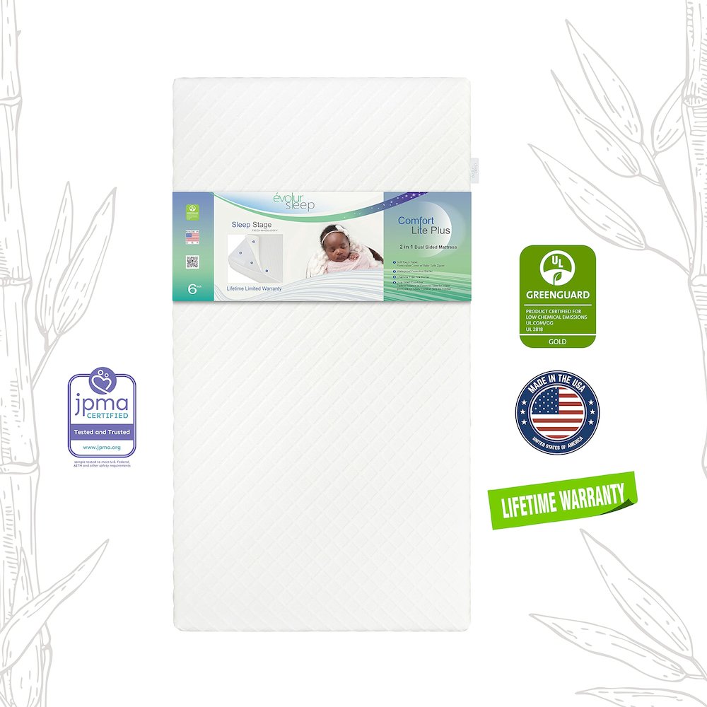 Evolur Sleep, Comfort  Lite Plus Fiber Crib And Toddler Mattress I Waterproof I Green Guard Gold Certified I Removable Cover. Picture 7