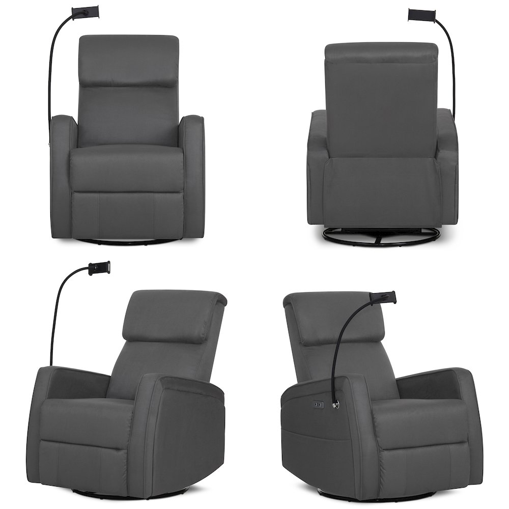 Evolur Maverick Power Recline Glider with Phone or Tablet Holder. Picture 1