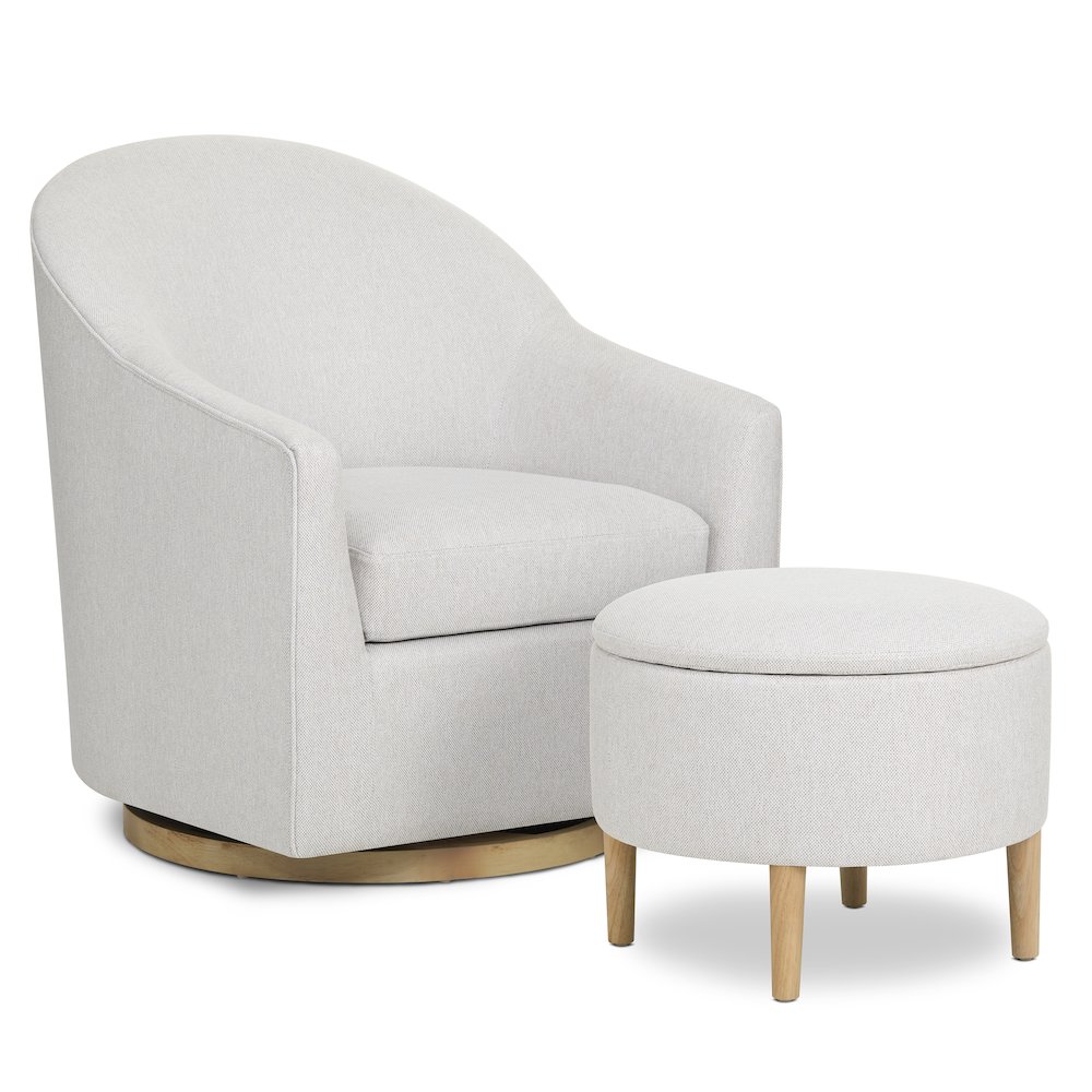 Evolur Luna Swivel Glider & Ottoman. Picture 1