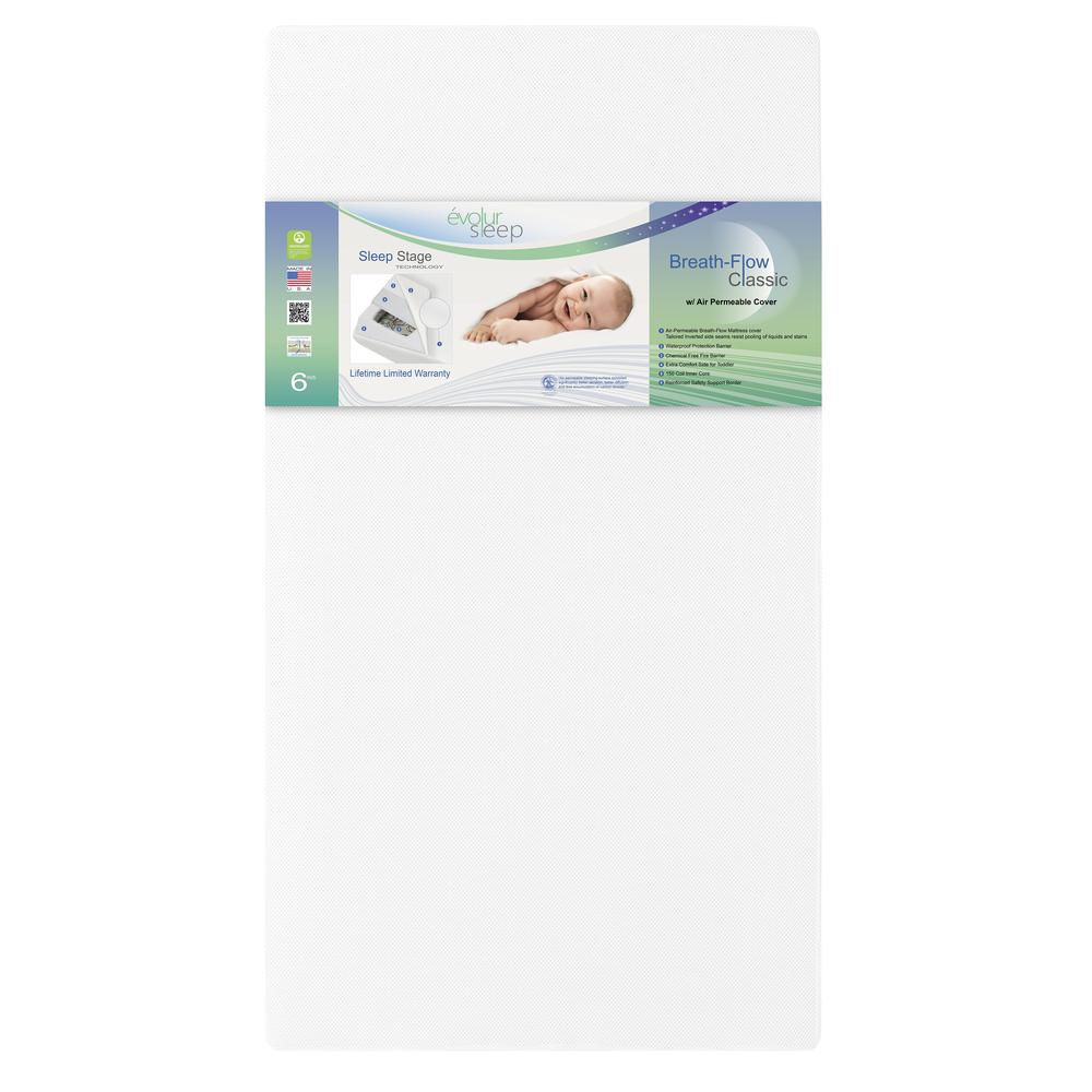 Evolur Sleep, Breath Flow Classic Inner spring Crib And Toddler Mattress. Picture 1