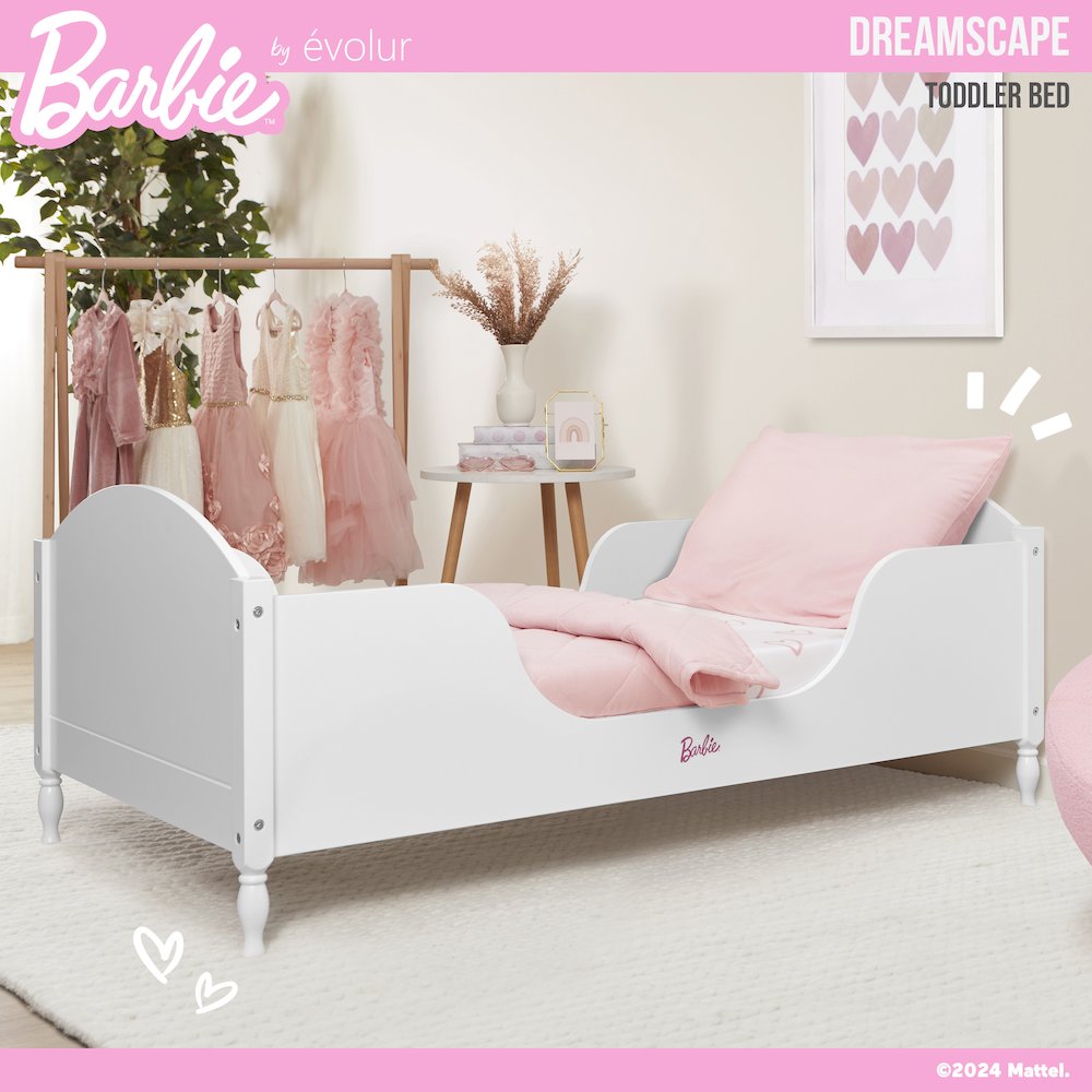 Barbie Dreamscape Toddler Bed in White. Picture 2