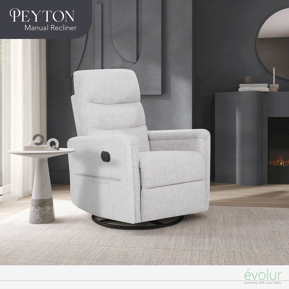 Evolur Peyton Manual Recline Glider with Full 360-Degree Swivel. Picture 2