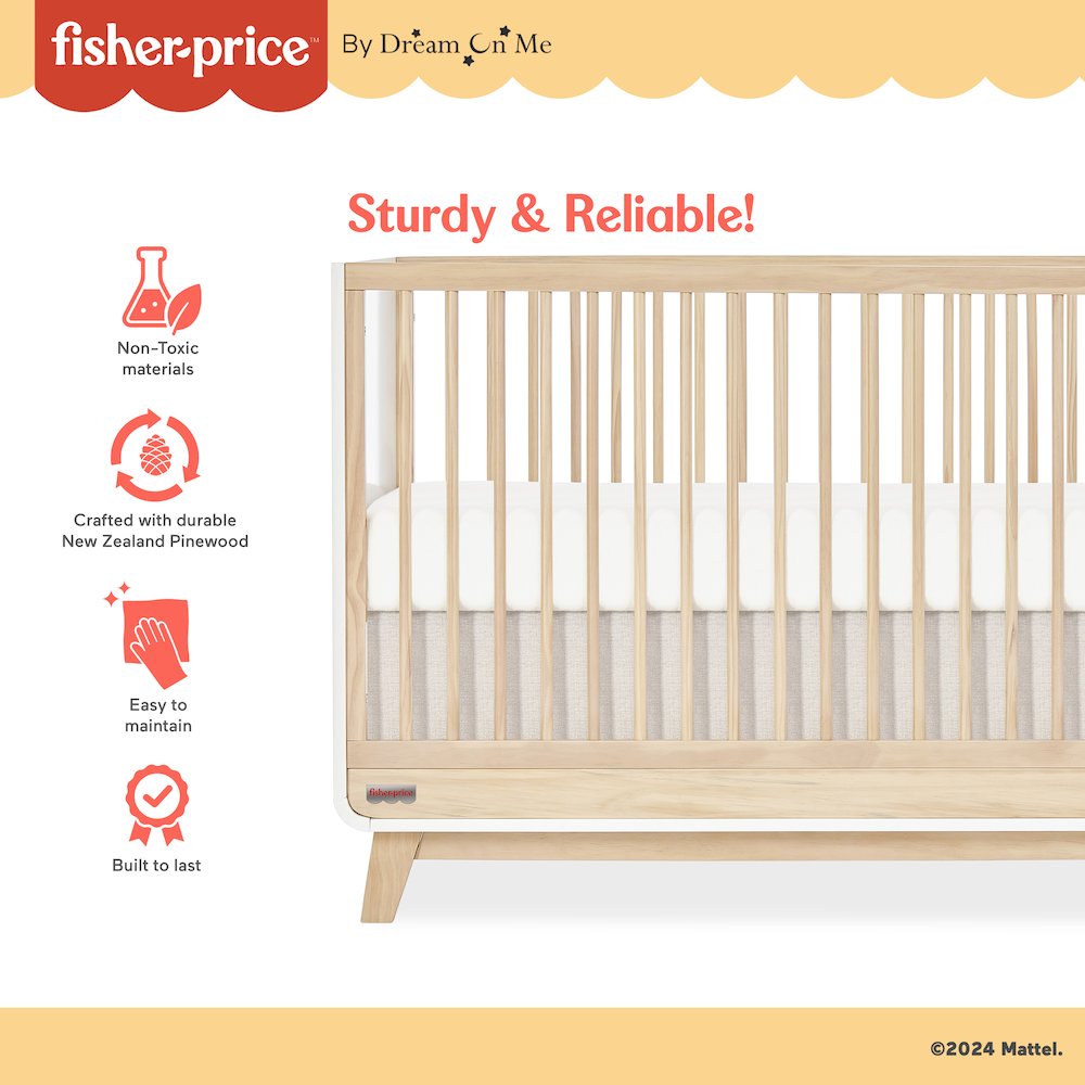 Fisher Price Siesta 3-in-1 Convertible Crib by Dream On Me. Picture 3