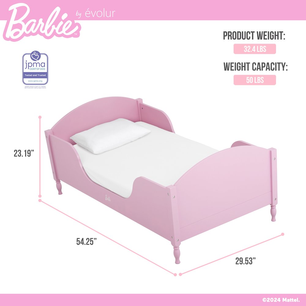 Barbie Dreamscape Toddler Bed in Pink. Picture 5