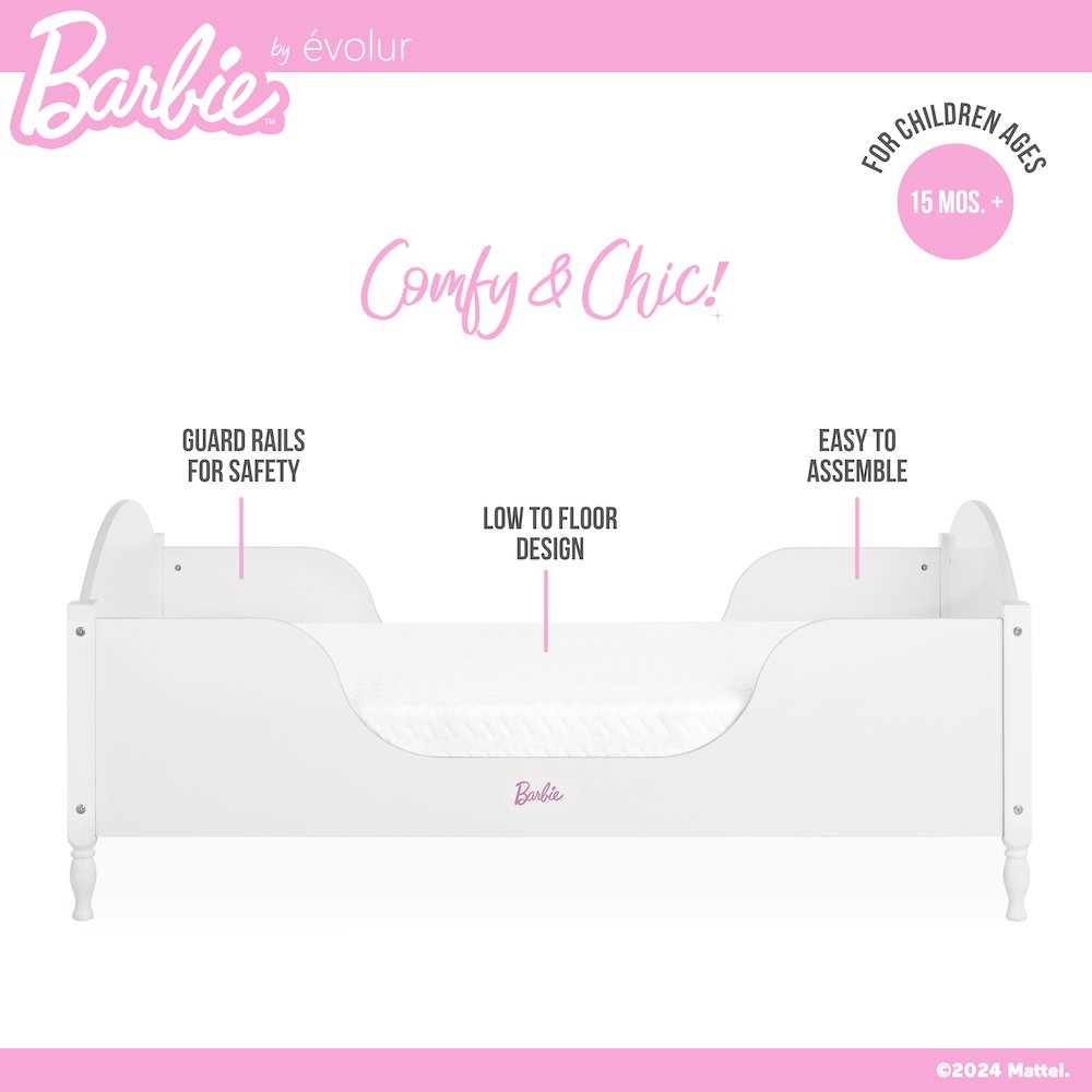 Barbie Dreamscape Toddler Bed in White. Picture 4