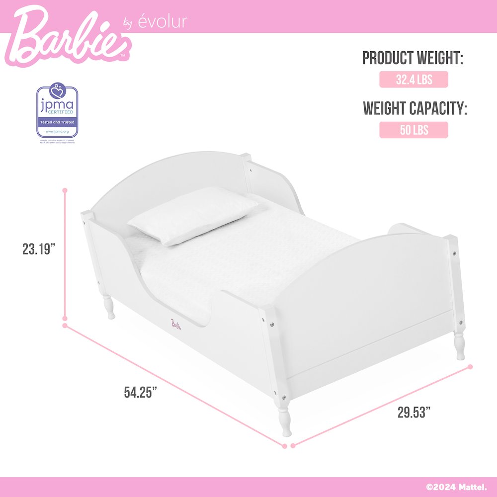 Barbie Dreamscape Toddler Bed in White. Picture 5
