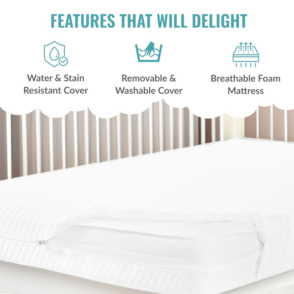 Dream On Me Baby Swan 5” Foam Crib & Toddler Bed Mattress. Picture 5