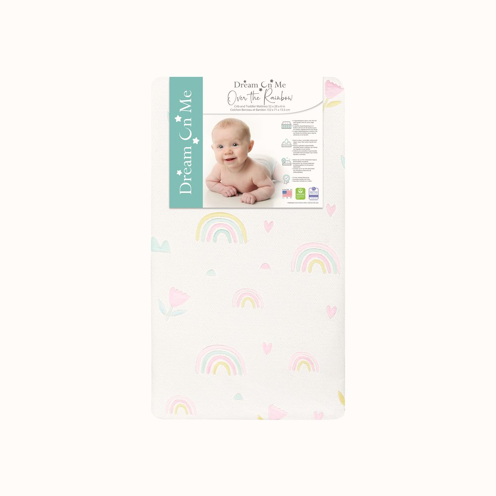 Dream On Me Over the Rainbow Crib and Toddler Mattress. Picture 1