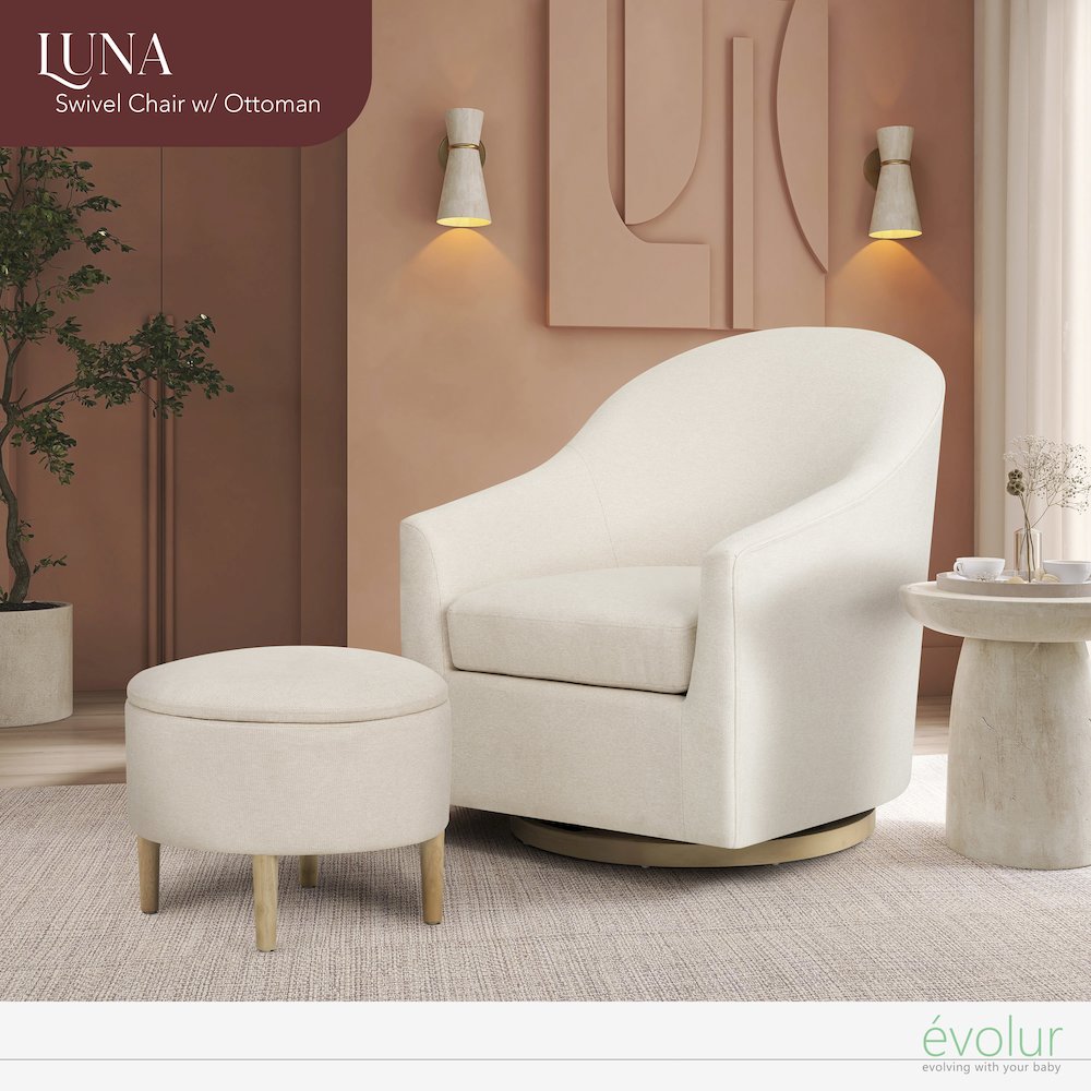 Evolur Luna Swivel Glider & Ottoman. Picture 2