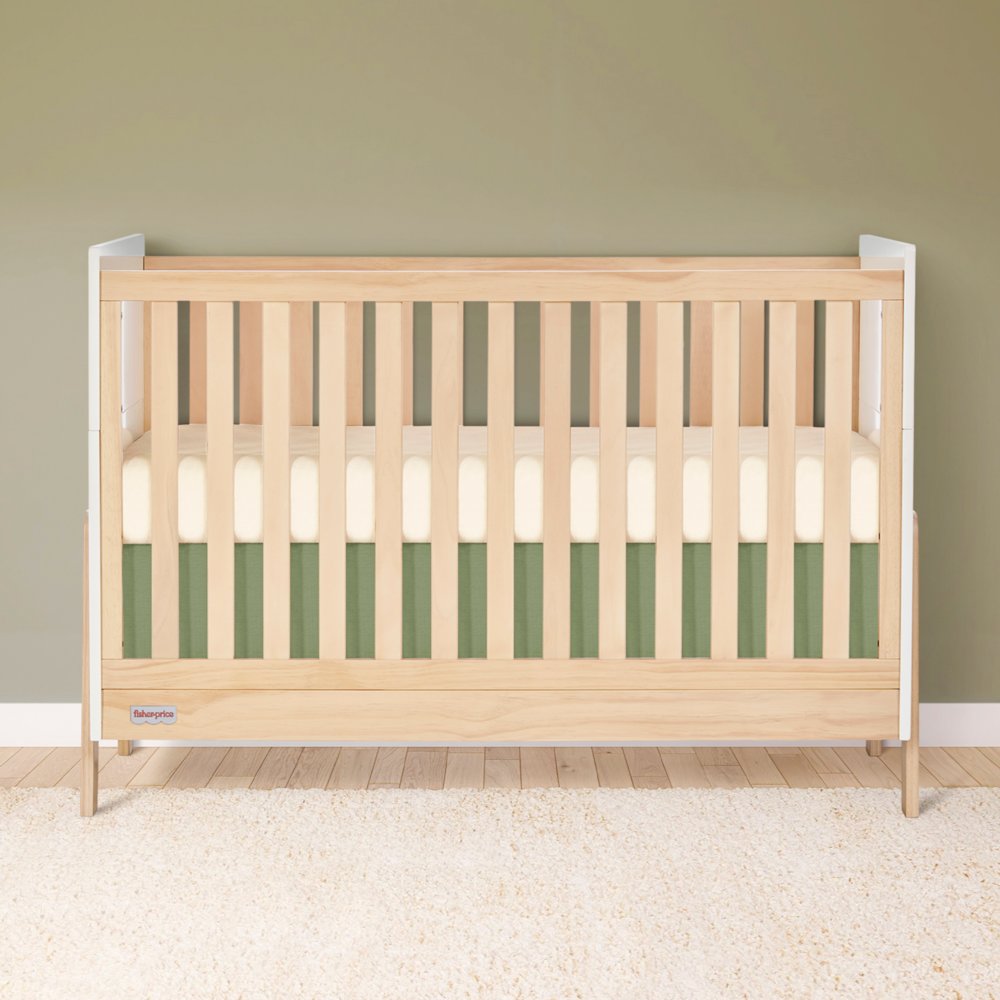 Fisher-Price Iris 4-in-1 Convertible Crib by Dream On Me in Vintage White Oak. Picture 3