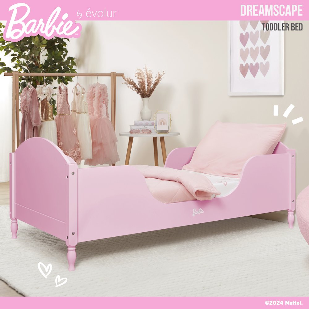Barbie Dreamscape Toddler Bed in Pink. Picture 2