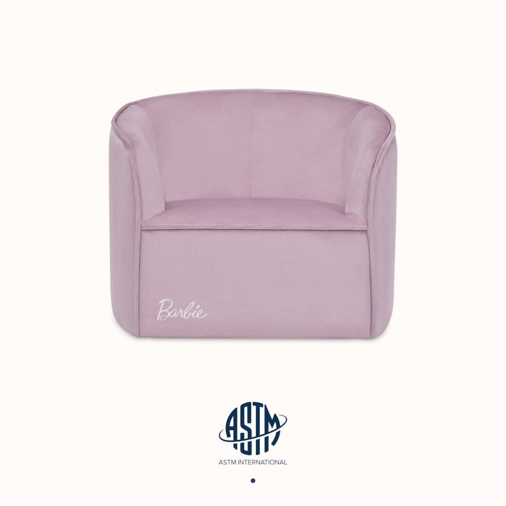 Barbie Be Bold Be You Kid's Sofa by Evolur in Purple. Picture 1