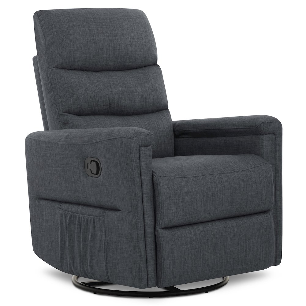 Evolur Peyton Manual Recline Glider with Full 360-Degree Swivel. Picture 1