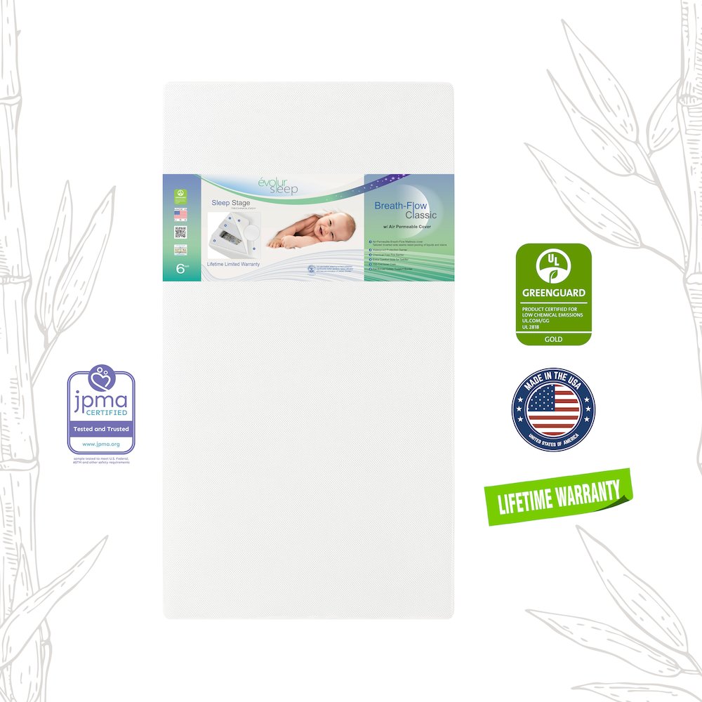 Evolur Breath Flow Classic Crib & Toddler Bed Mattress. Picture 1