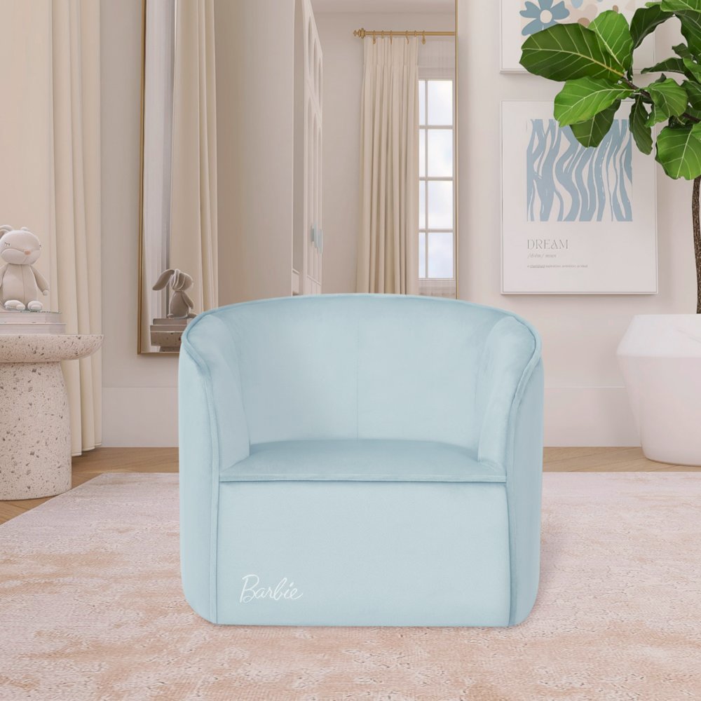 Barbie Be Bold Be You Kid's Sofa by Evolur in Light Blue. Picture 3