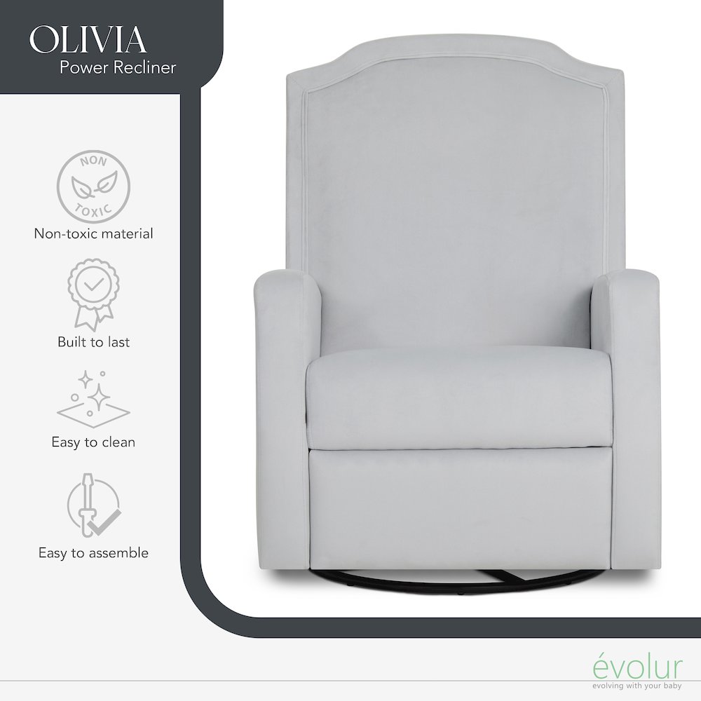 Evolur Olivia Power Recline Glider. Picture 3