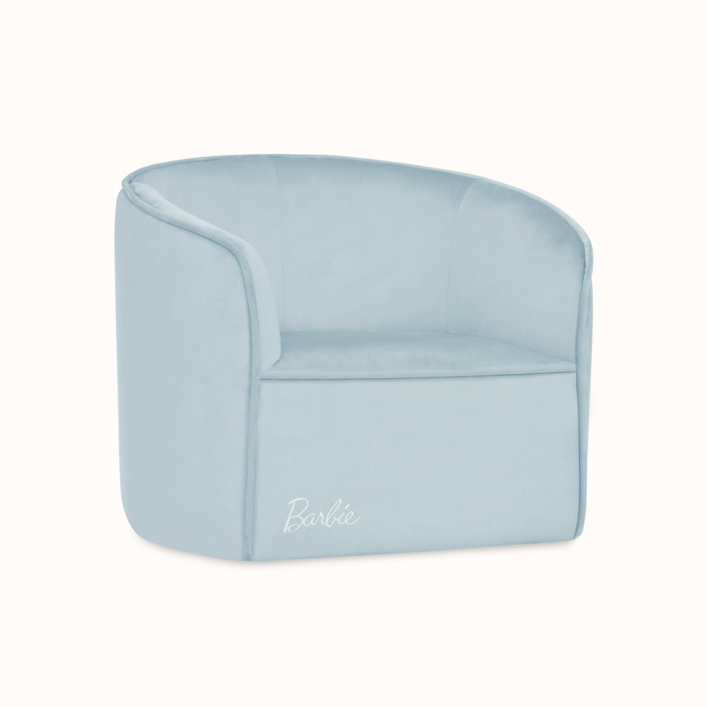 Barbie Be Bold Be You Kid's Sofa by Evolur in Light Blue. Picture 2