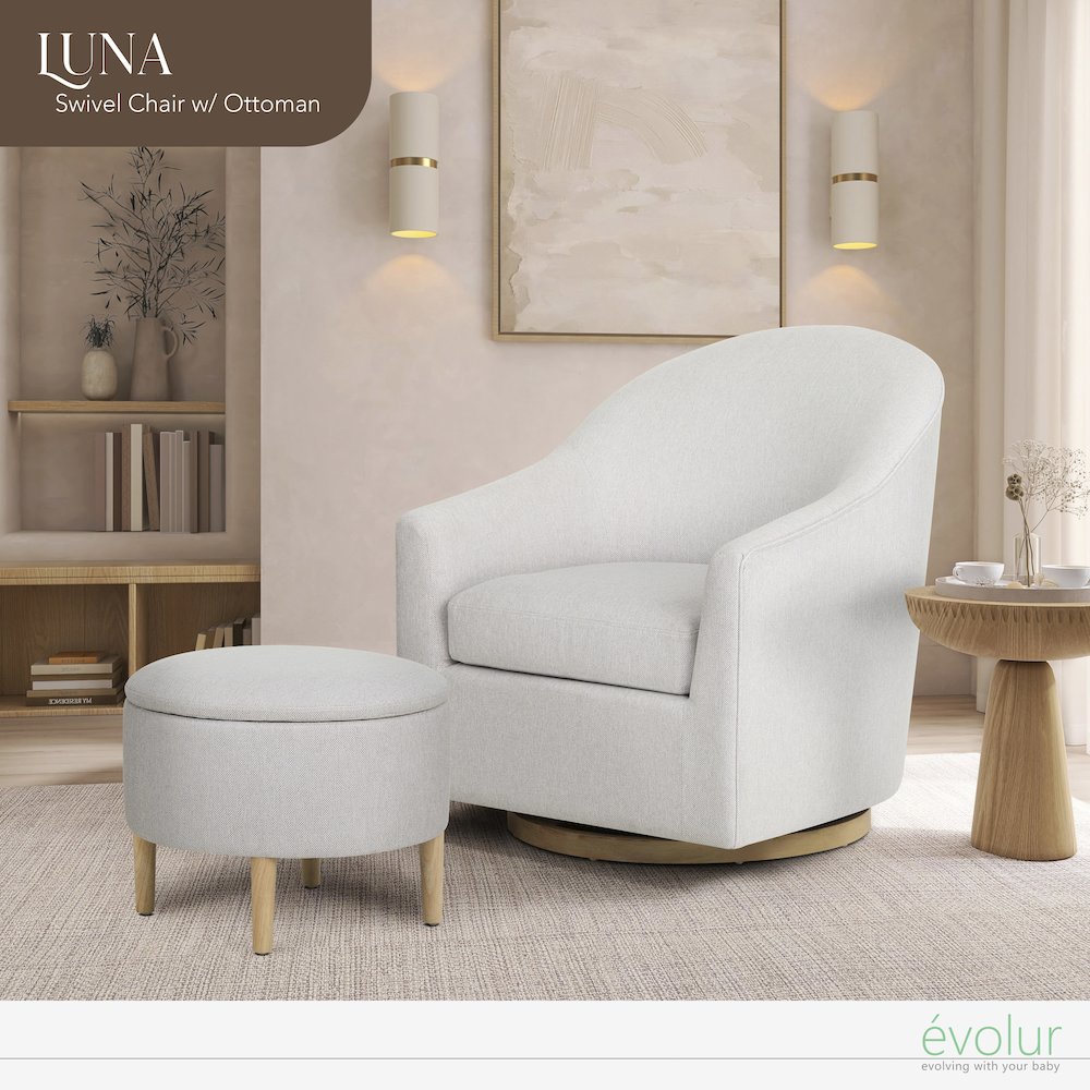 Evolur Luna Swivel Glider & Ottoman. Picture 2