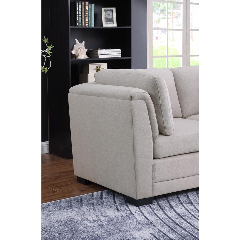 Kristin Light Gray Linen Fabric Loveseat. Picture 2