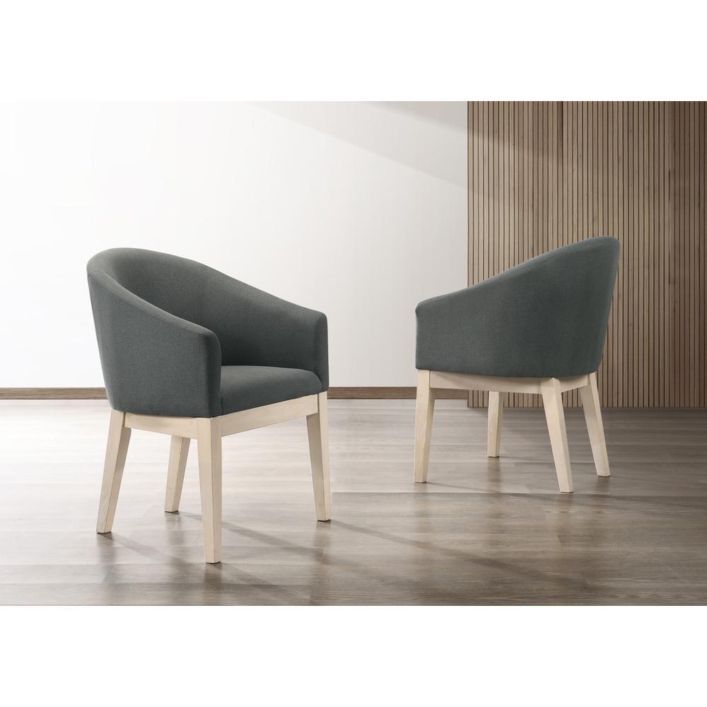 Neroli Gray Fabric Accent Chairs and Side Table Living Room Set. Picture 2
