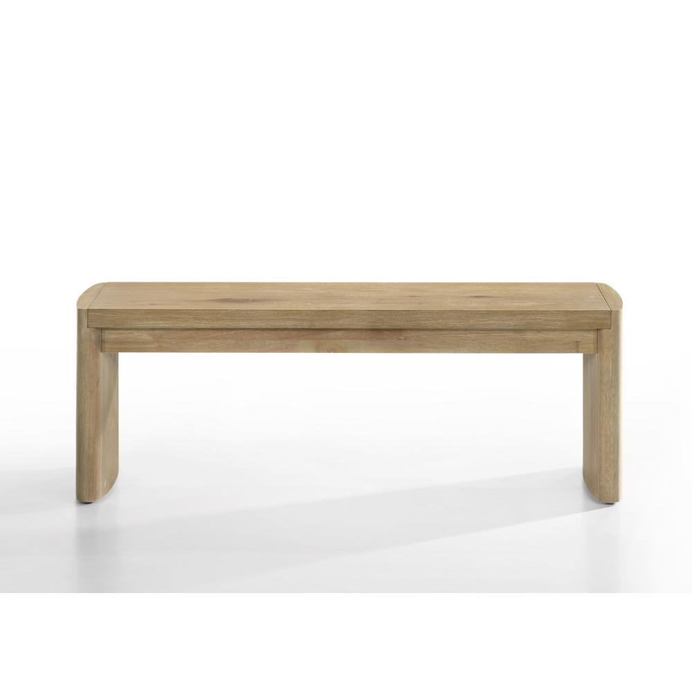 6 Piece Oak Finish 84" Extendable Rectangular Dining Table Set with Dining Bench. Picture 9