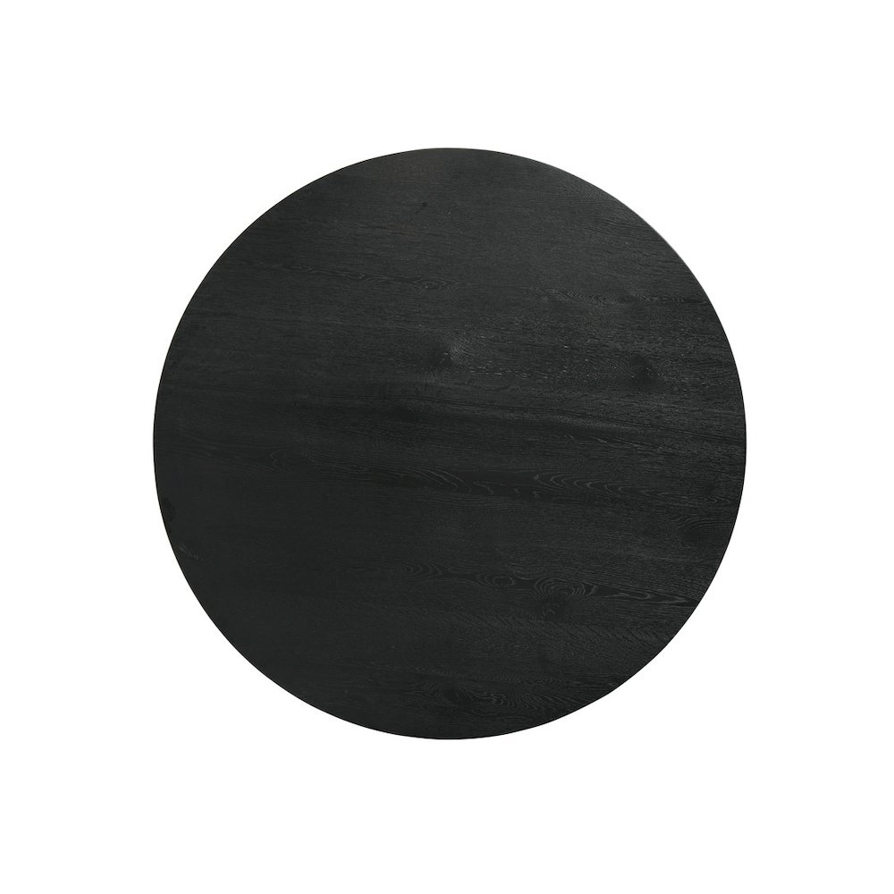 Haven 59" Round Ebony Black Pedestal Dining Table with Hourglass Base. Picture 3