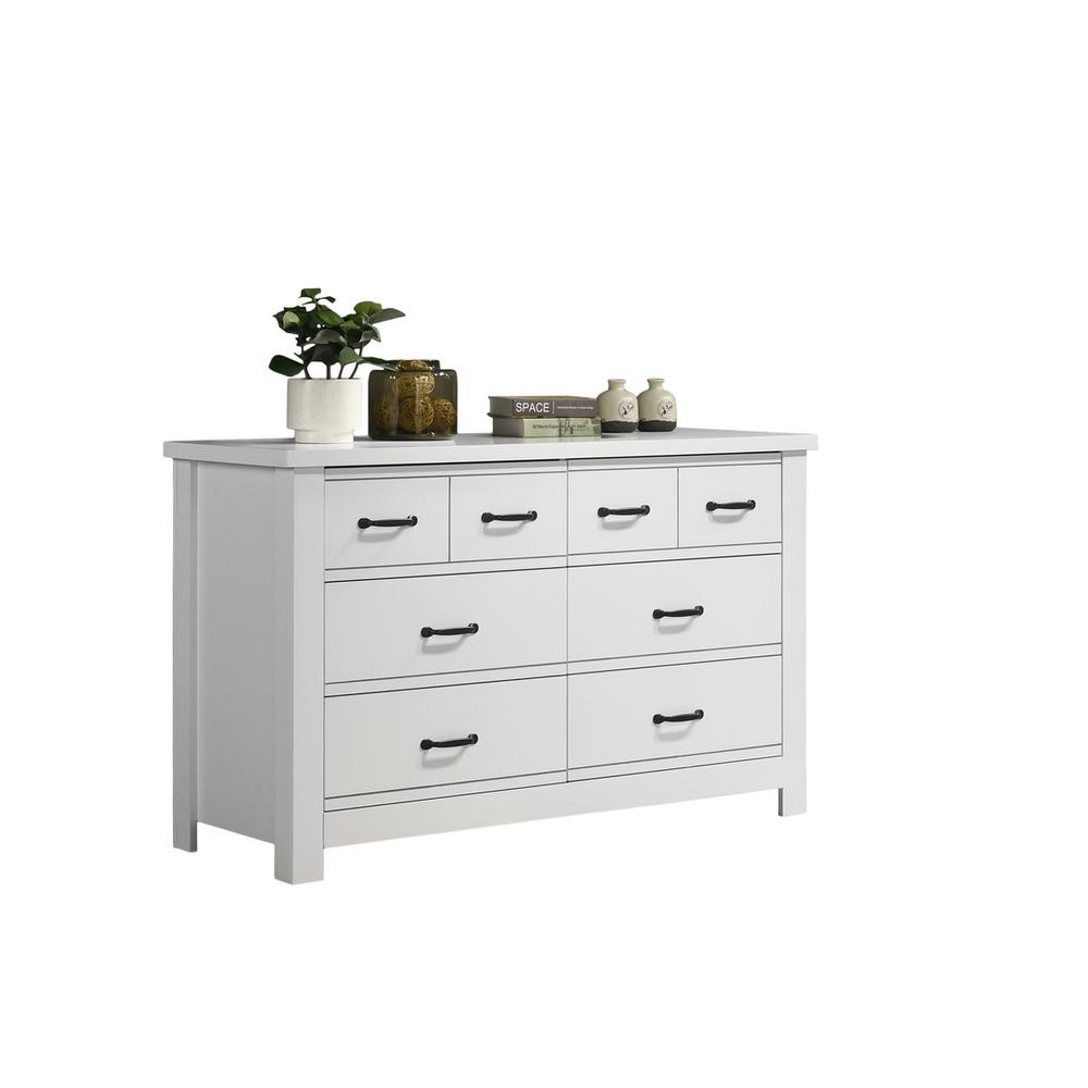Cassini White 6-Drawer Dresser. Picture 1