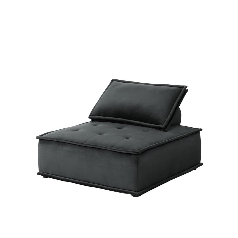 Anna Black Velvet Set of 2 Armless Lounge Chair. Picture 3