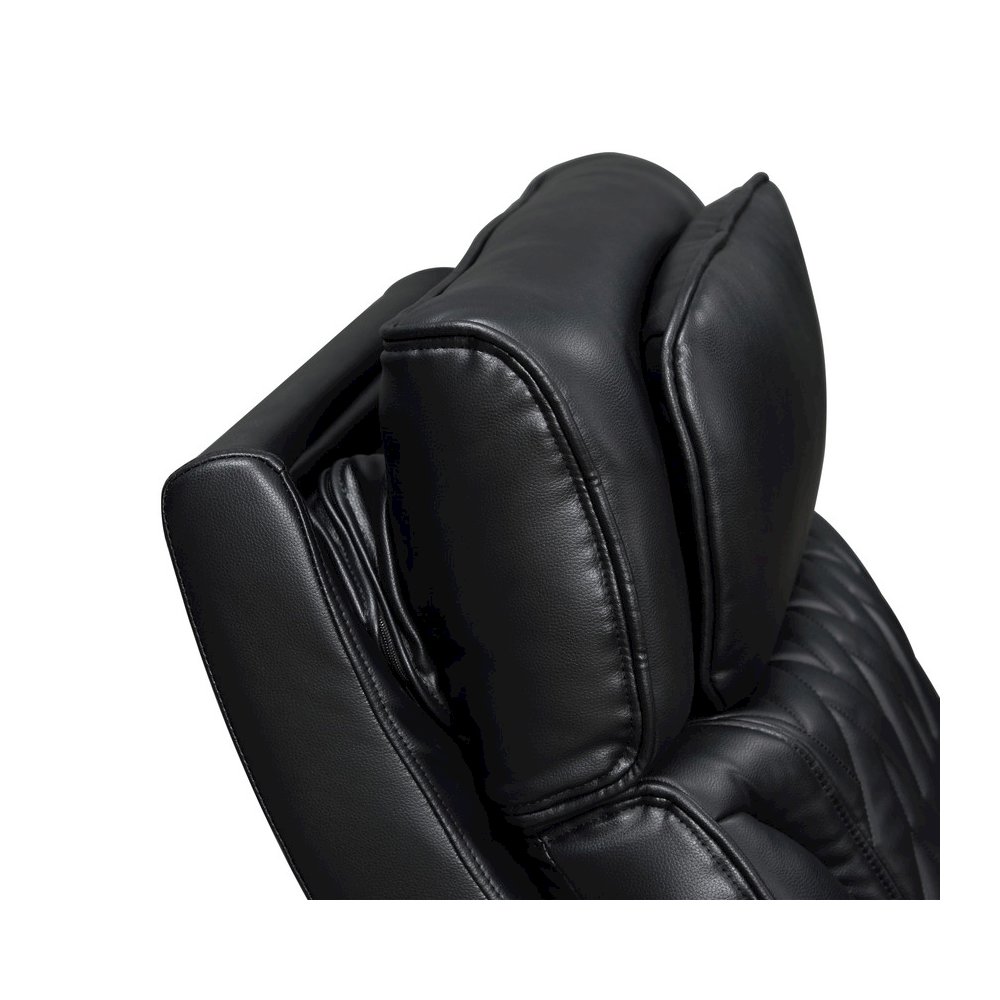84"W Black Leather Aire Transformer Power Reclining Sofa with Power Headrest. Picture 4