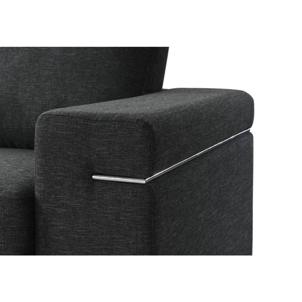 Gianna Black Linen Fabric Arm Chair. Picture 3