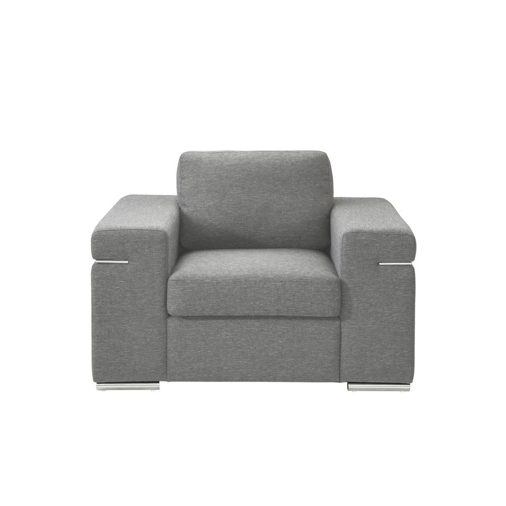 Gianna Light Gray Woven Fabric Fabric Arm Chair. Picture 2