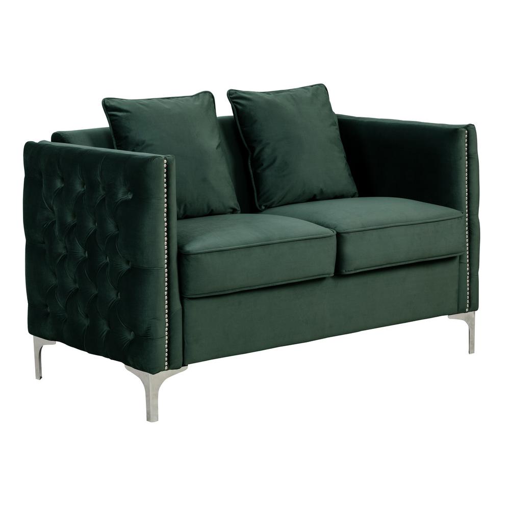 Bayberry Green Velvet Sofa Loveseat Chair Living Room Set. Picture 5
