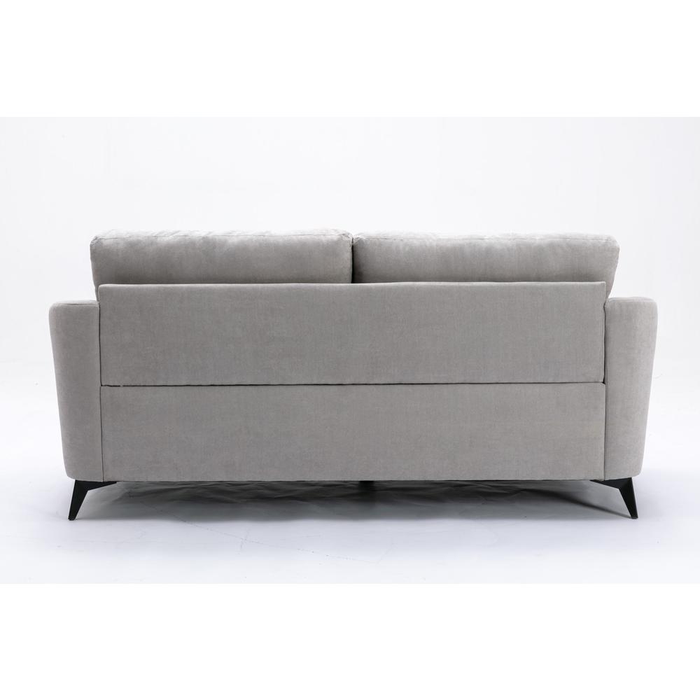 Callie Light Gray Velvet Fabric Sofa Loveseat Living Room Set. Picture 5