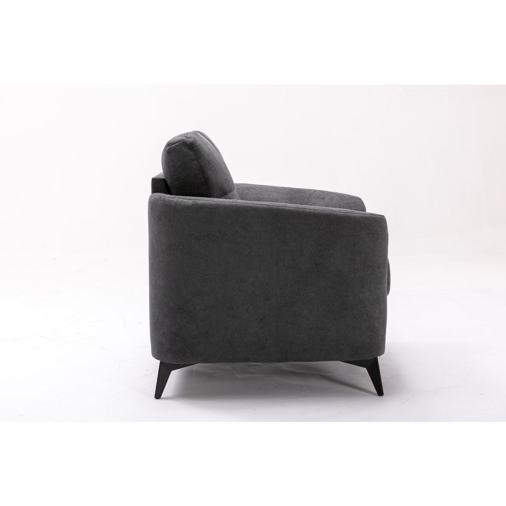 Callie Gray Velvet Fabric Chair. Picture 5