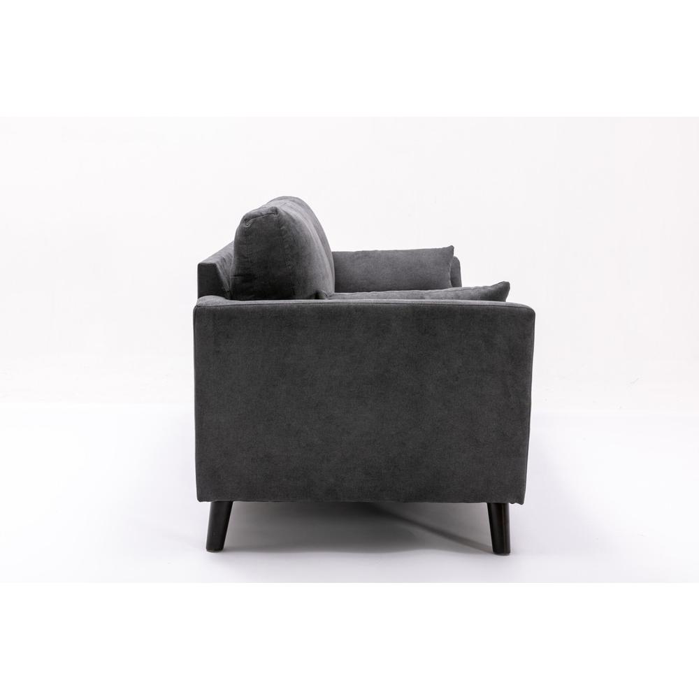 Damian Gray Velvet Fabric Sofa. Picture 3