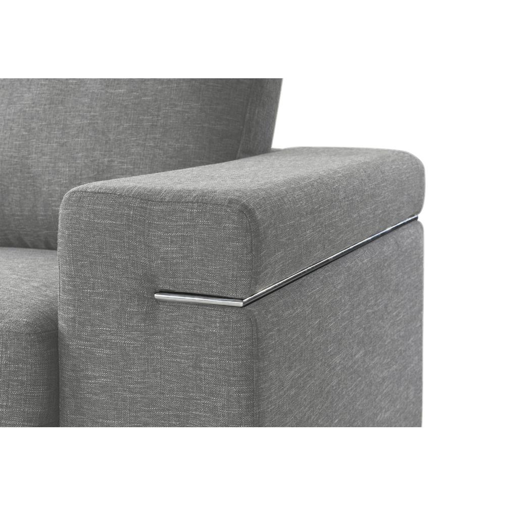 Gianna Light Gray Woven Fabric Fabric Arm Chair. Picture 3