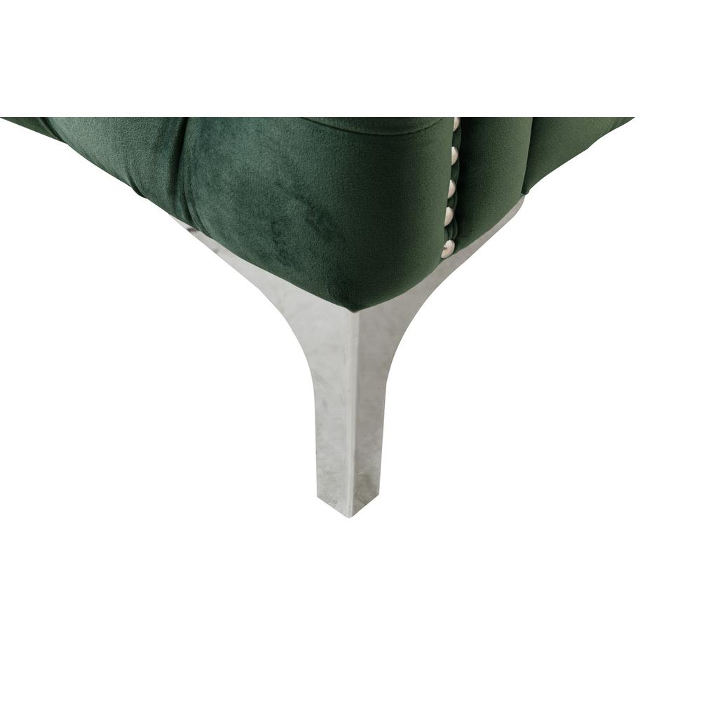 Bayberry Green Velvet Chair with 1 Pillow. Picture 7