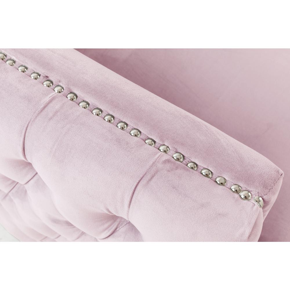 Bayberry Pink Velvet Chair with 1 Pillow. Picture 5