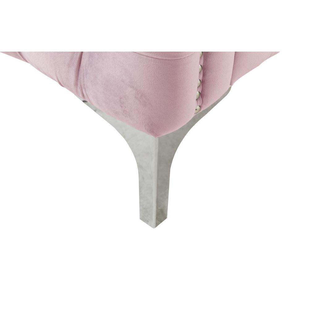 Bayberry Pink Velvet Chair with 1 Pillow. Picture 7