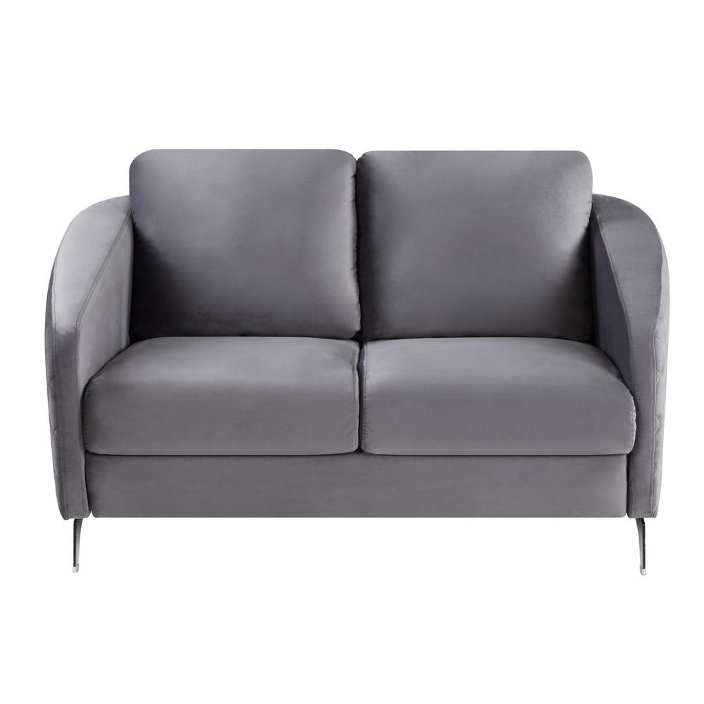 Sofia Gray Velvet Modern Chic Loveseat Couch. Picture 2