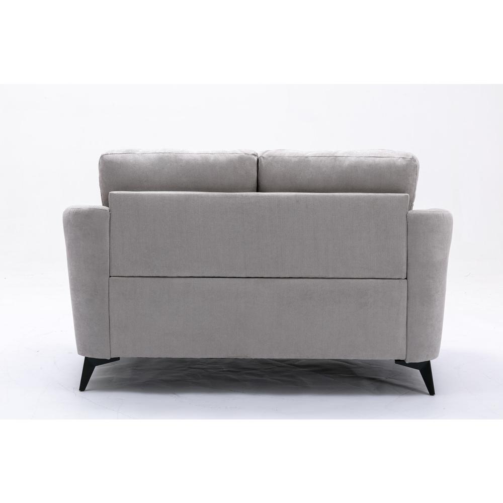 Callie Light Gray Velvet Fabric Loveseat. Picture 3