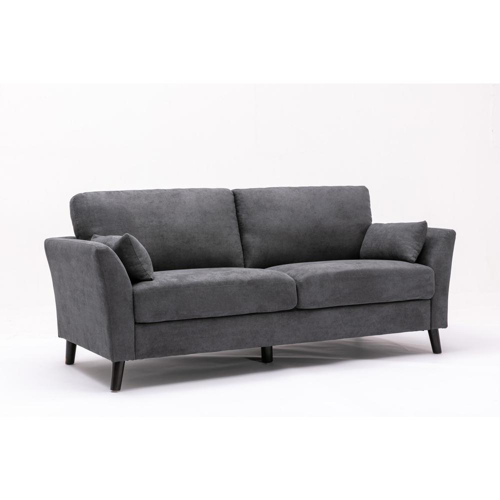 Damian Gray Velvet Fabric Sofa. Picture 1