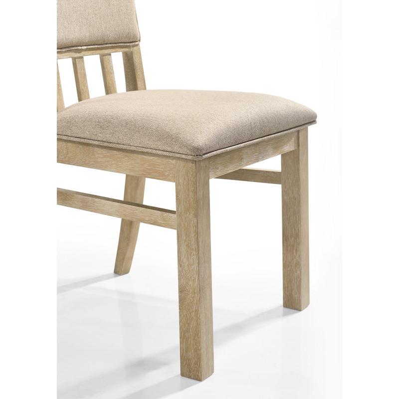 Brutus Set of 2 Reclaimed Wheat 19" Wide Contemporary Fabric Dining Chair. Picture 5