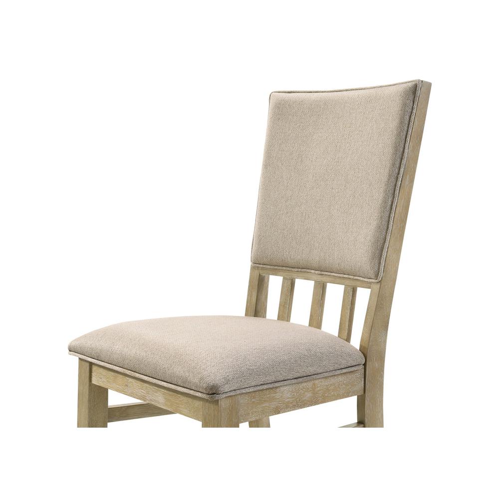 Brutus Set of 2 Reclaimed Wheat 19" Wide Contemporary Fabric Dining Chair. Picture 6