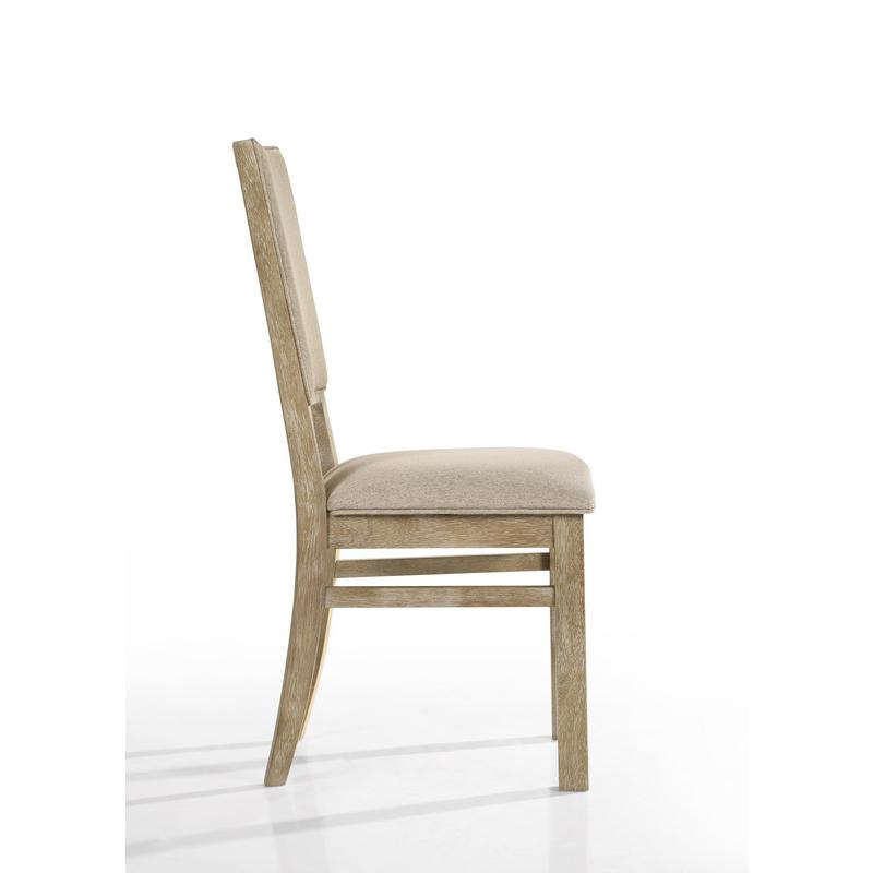 Brutus Set of 2 Reclaimed Wheat 19" Wide Contemporary Fabric Dining Chair. Picture 3